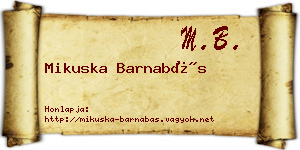 Mikuska Barnabás névjegykártya