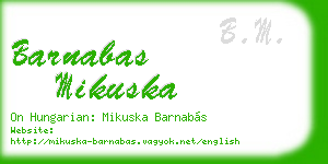 barnabas mikuska business card